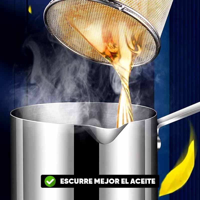 Olla Para Freir Con Colador + Obsequio Pinzas 🎁
