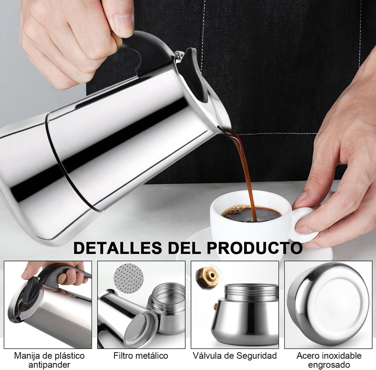 ☕✨ Cafetera Italiana Espresso 9 oz – Aroma y Sabor en Cada Taza✨☕