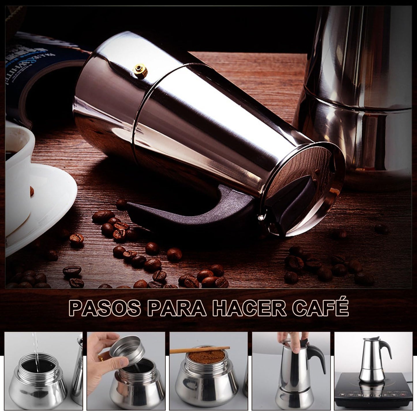 ☕✨ Cafetera Italiana Espresso 9 oz – Aroma y Sabor en Cada Taza✨☕